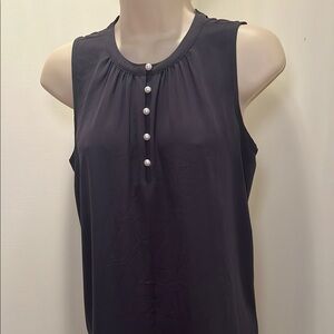 LOFT Elegant Gray Pearl Sleeveless Top
